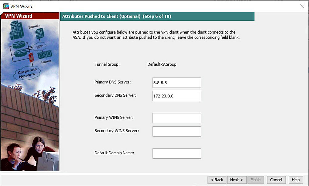 Screenshot that shows the Configure L2TP VPN